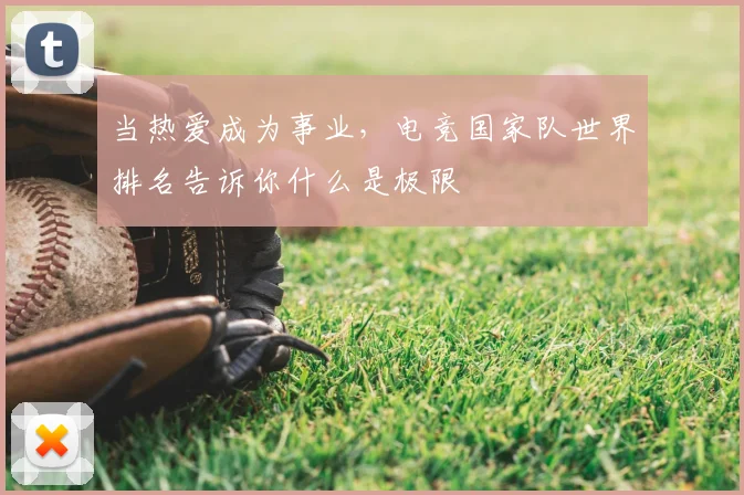 当热爱成为事业,电竞国家队世界排名告诉你什么是极限